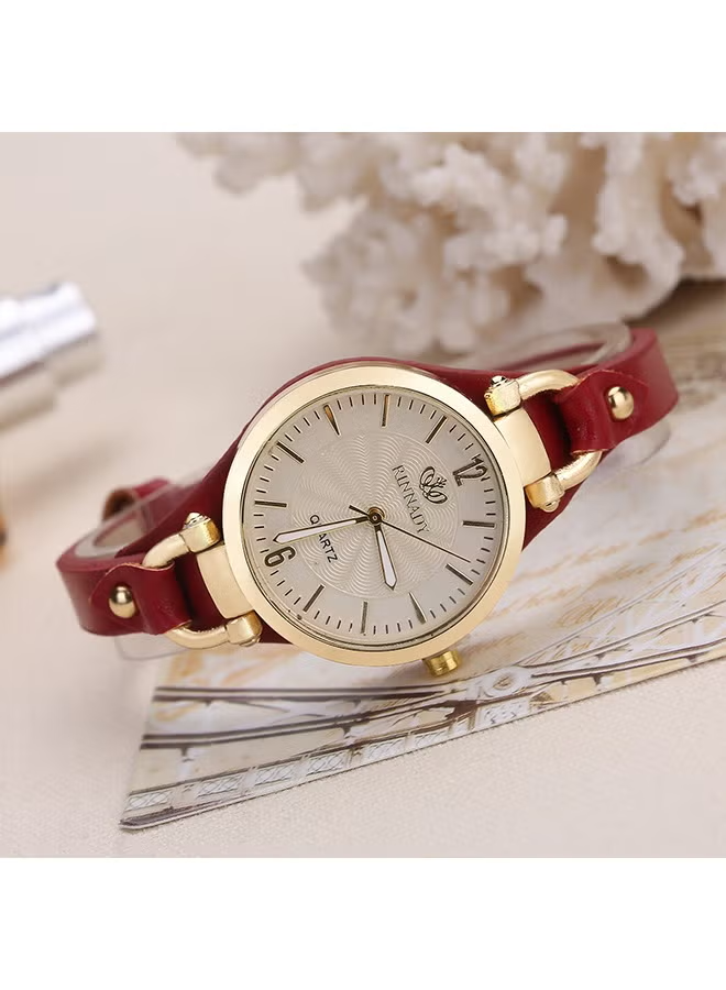 Women's Quartz Watch Leather Strap Stainless