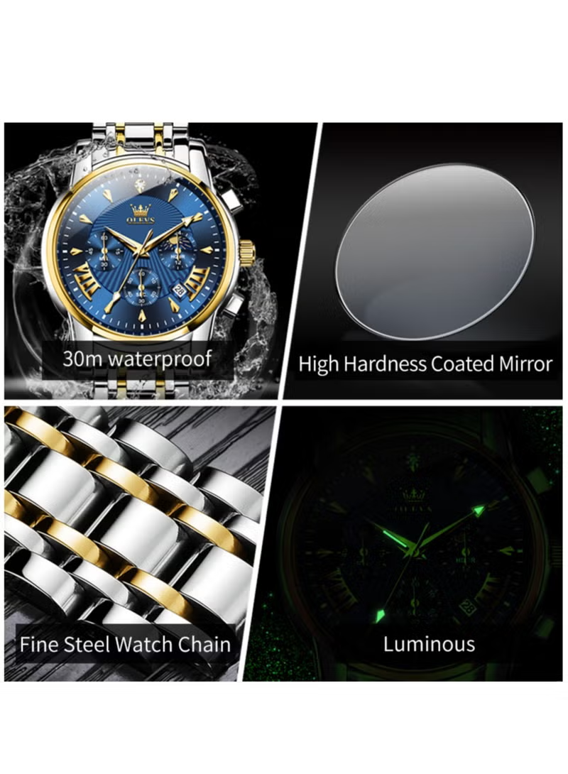 Watches For Men Stainless Steel Quartz Water