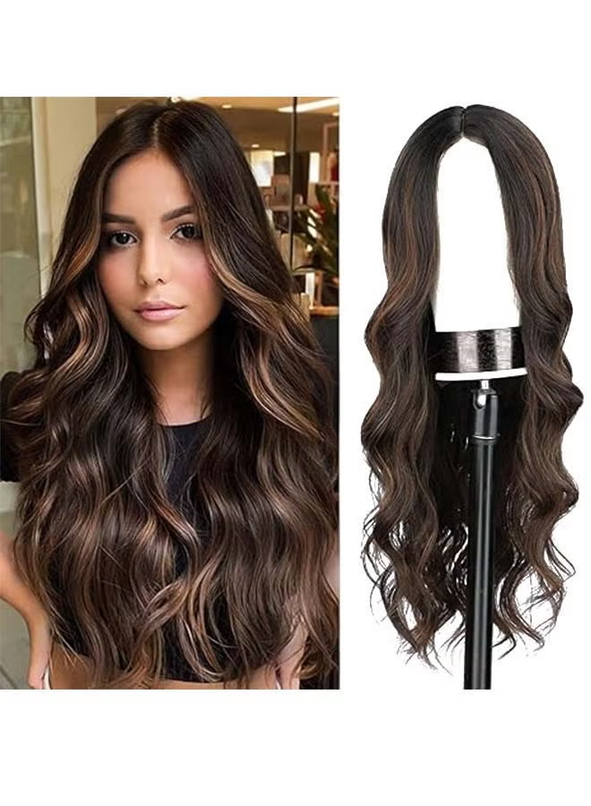 Long Brown Wavy Wigs for Women 26 inch