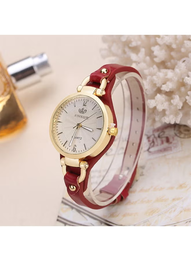 Women's Quartz Watch Leather Strap Stainless